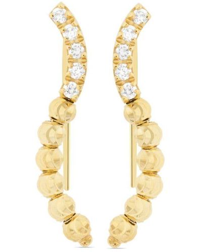 Officina Bernardi 18kt Yellow Gold Moon Eden Diamond Cuff Earrings - Metallic