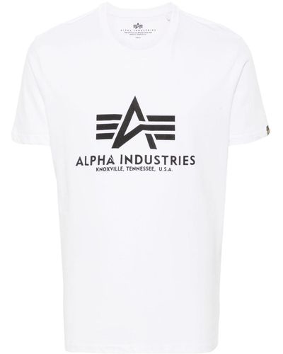 Alpha Industries T-shirt en coton à logo imprimé - Blanc