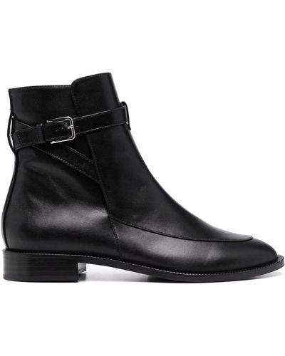 SCAROSSO Kelly Buckled Boots - Black