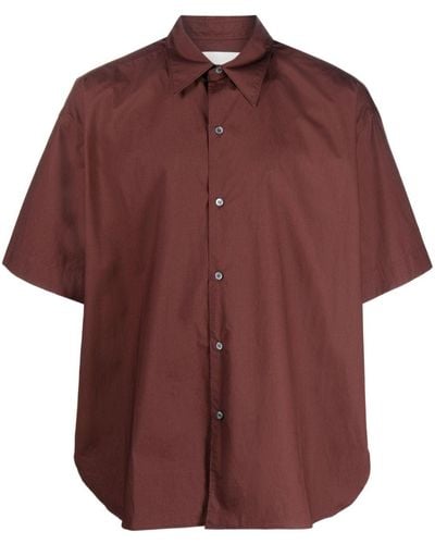 Studio Nicholson Poplin Short-sleeved Shirt - Red