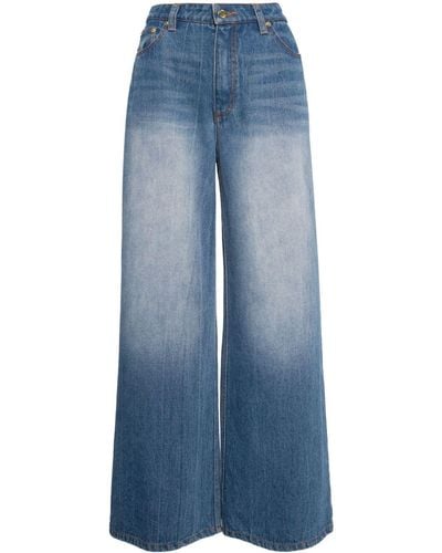 Cynthia Rowley Wide-leg Denim Trousers - Blue