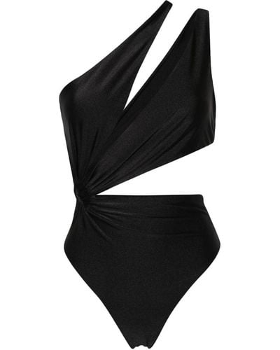 Amen One-shoulder Asymmetric Swimsuit - Black