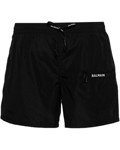 Balmain Logo-print Swimming Shorts - Black