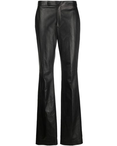 Ralph Lauren Collection Pantalones rectos de talle alto - Negro
