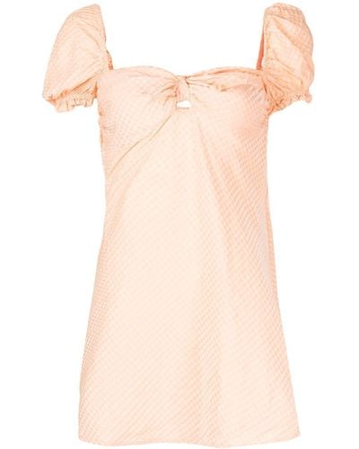 STEFANIA VAIDANI Gigham-check Print Mini Dress - Pink