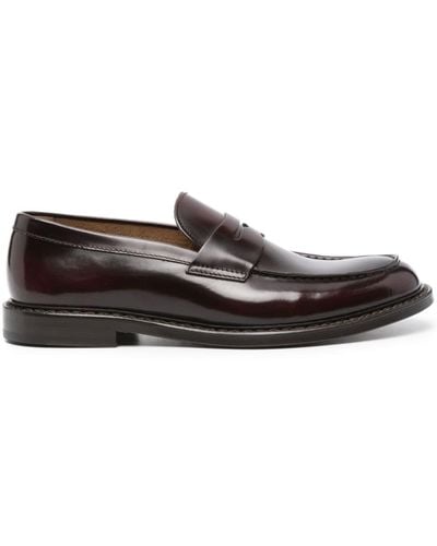 Doucal's Brushed-leather Loafers - Red