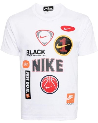COMME DES GARÇON BLACK X Nike T-Shirt mit Logo-Print - Weiß