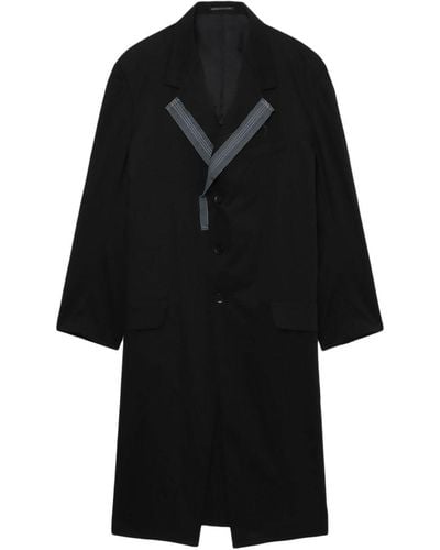 Y's Yohji Yamamoto Single-breasted Long Coat - Black