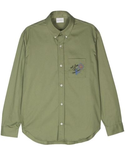Drole de Monsieur Embroidered-motif Shirt - Green