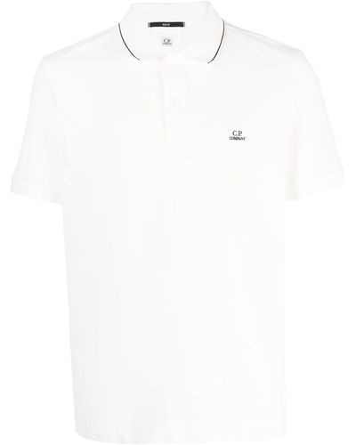 C.P. Company Logo-patch Cotton Polo Shirt - White