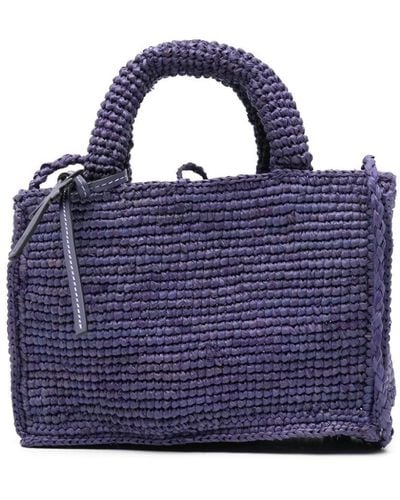 Manebí Raffia Mini Bag - Blue