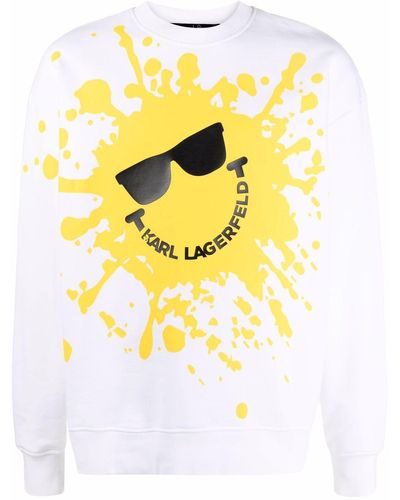 Karl Lagerfeld Smiley Splash スウェットシャツ - ホワイト