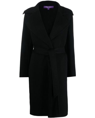 Ralph Lauren Collection Cameo Tied-waistband Coat - Black