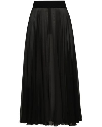 Dolce & Gabbana プリーツ シルクスカート - ブラック