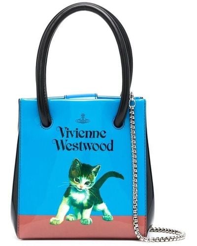 Vivienne Westwood Borsa tote mini con stampa - Blu