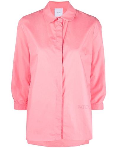 Patou Hemd mit Dreiviertelärmeln - Pink