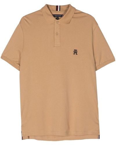 Tommy Hilfiger Logo-embroidered Polo Shirt - Natural