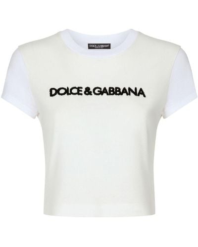 Dolce & Gabbana T-shirt con ricamo - Bianco