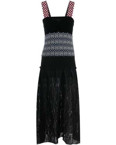 Ports 1961 Lace-panelled Maxi Dress - Black