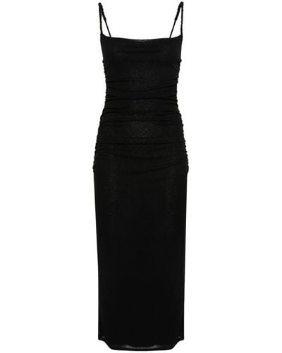 Nanushka Alexa シャーリング ドレス - ブラック