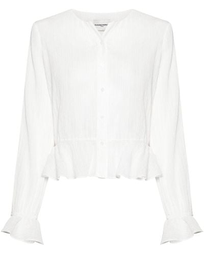 Claudie Pierlot Flared-cuffs Cotton Shirt - White