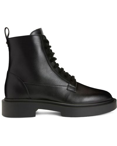 Giuseppe Zanotti Achille Leather Lace-up Boots - Black