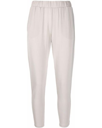 Le Tricot Perugia Cropped Elasticated Trousers - White