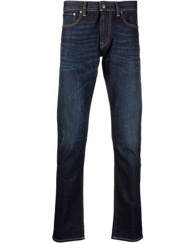 Ralph Lauren Purple Label Jean droit à taille mi-haute - Bleu
