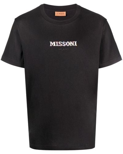 Missoni Logo-embroidered T-shirt - Black
