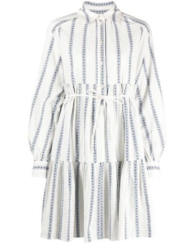 Woolrich Robe courte à taille nouée - Blanc