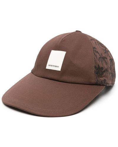 Emporio Armani Casquette à patch logo - Marron