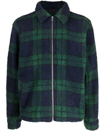 Holzweiler Chequered Recycled Polyester Shirt Jacket - Green