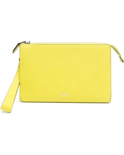 Tom Ford Mbags Leather Laptop Bag - Yellow
