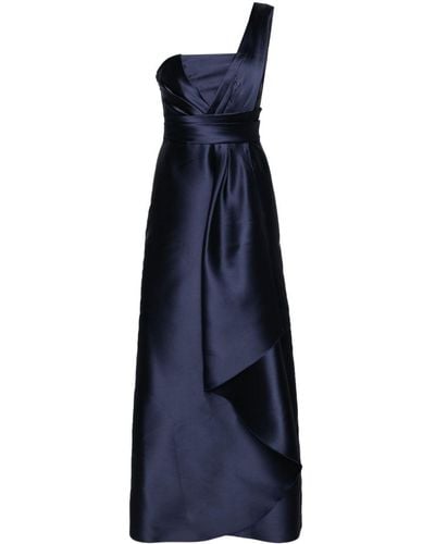 Alberta Ferretti Mikado One-shoulder Midi Dress - Blue