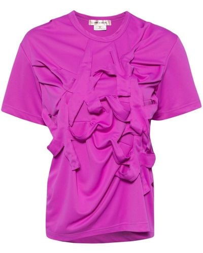 Comme des Garçons Appliqué-detail T-shirt - Pink
