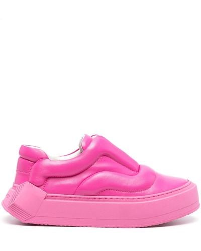 Pierre Hardy Skate Cubix Padded Leather Sneakers - Pink