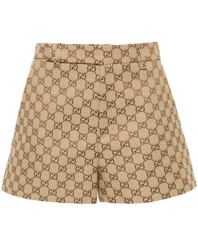 Gucci High Waist Shorts - Naturel