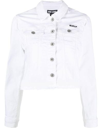 DKNY Cropped-Jeansjacke - Weiß