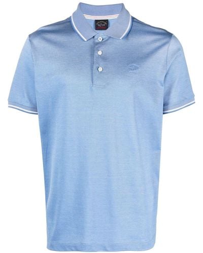 Paul & Shark Embroidered-logo Cotton Polo Shirt - Blue