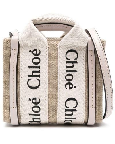 Chloé Nano Woody Handtasche - Weiß