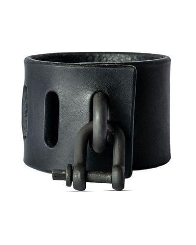 Parts Of 4 Restraint Charm Leather Bracelet - Zwart