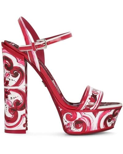 Dolce & Gabbana Sandalen Met Plateauzool - Rood