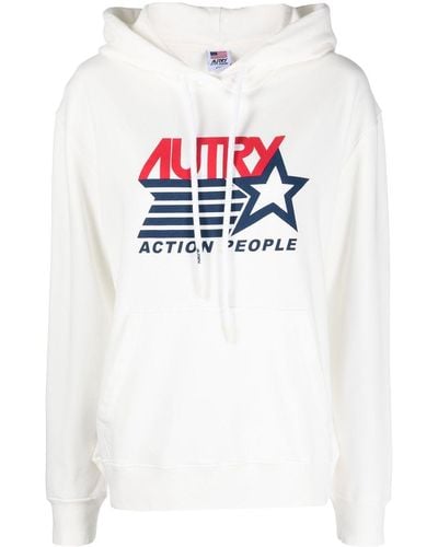 Autry Logo-print Cotton Hoodie - White