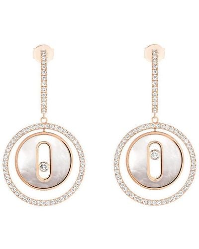 Messika 18kt Rose Gold Small Lucky Move Diamond Drop Earrings - Natural