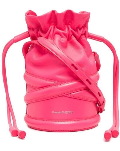 Alexander McQueen Mini-bag con chiusura coulisse - Rosa
