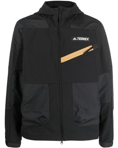 adidas Logo-print Terrex Hooded Jacket - Black