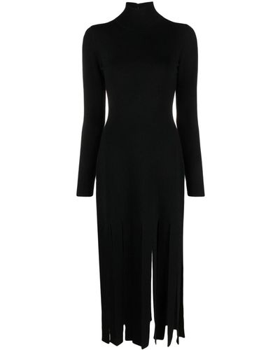 Michael Kors Fringed Knitted Dress - Black