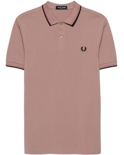 Fred Perry Logo-embroidered Cotton Polo Shirt - Pink