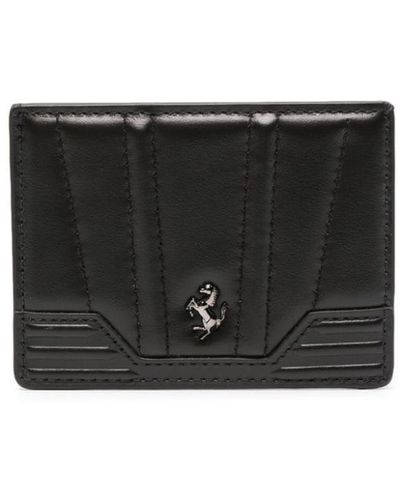 Ferrari Logo-plaque Leather Cardholder - Black
