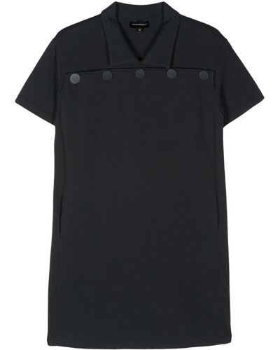 Emporio Armani Decorative-button Jersey Mini Dress - Black